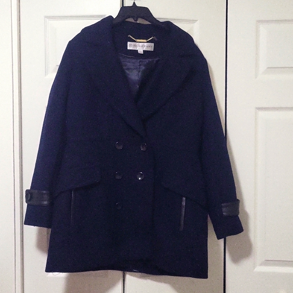 EUC Trina Turk navy wool peacoat